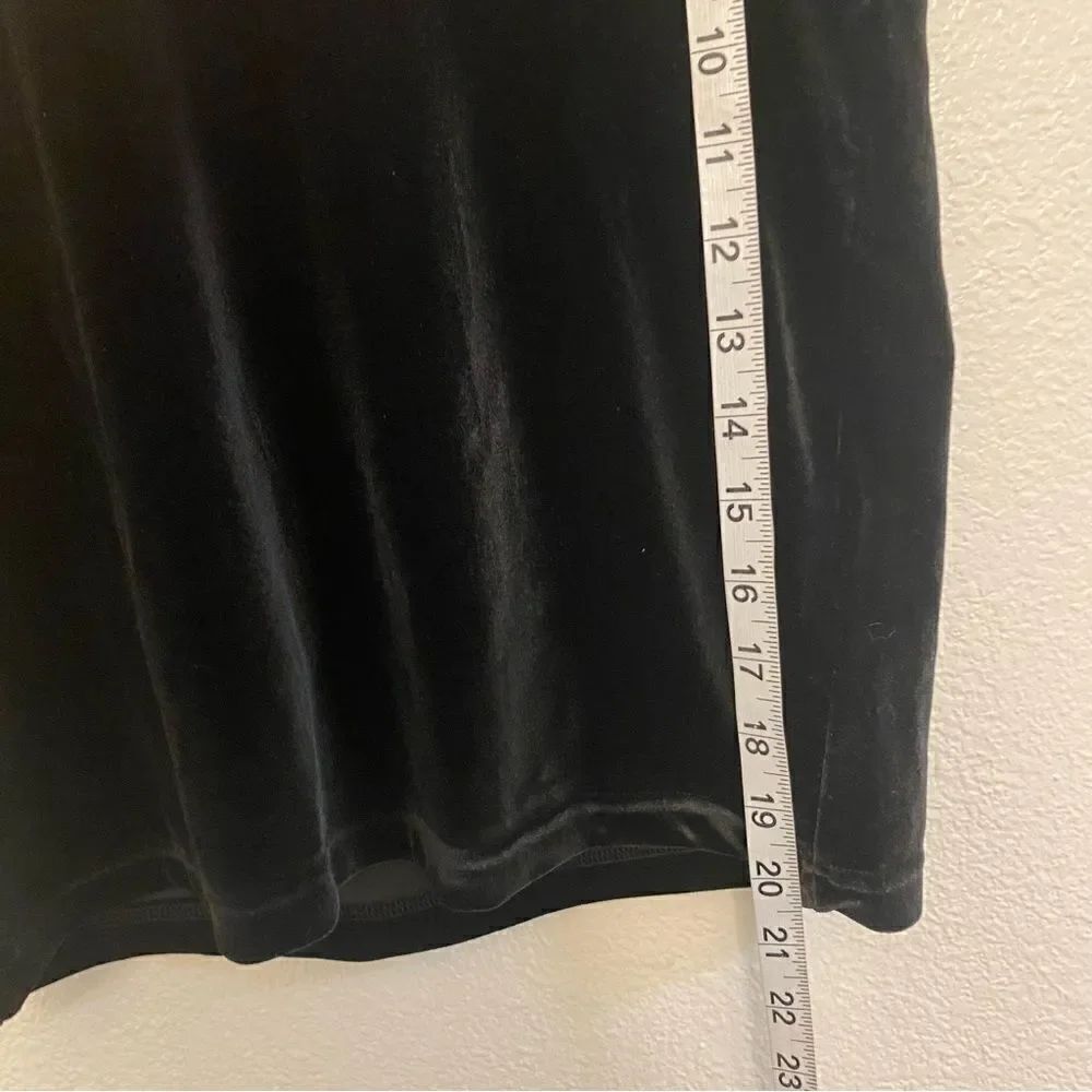 Madewell Velvet Mockneck Tee top blouse Black romantic, goth oversized boho XS - Picture 7 of 11